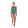 Arena Water One Piece Light Drop Back -Swim Gear Sales 001381 green navy front