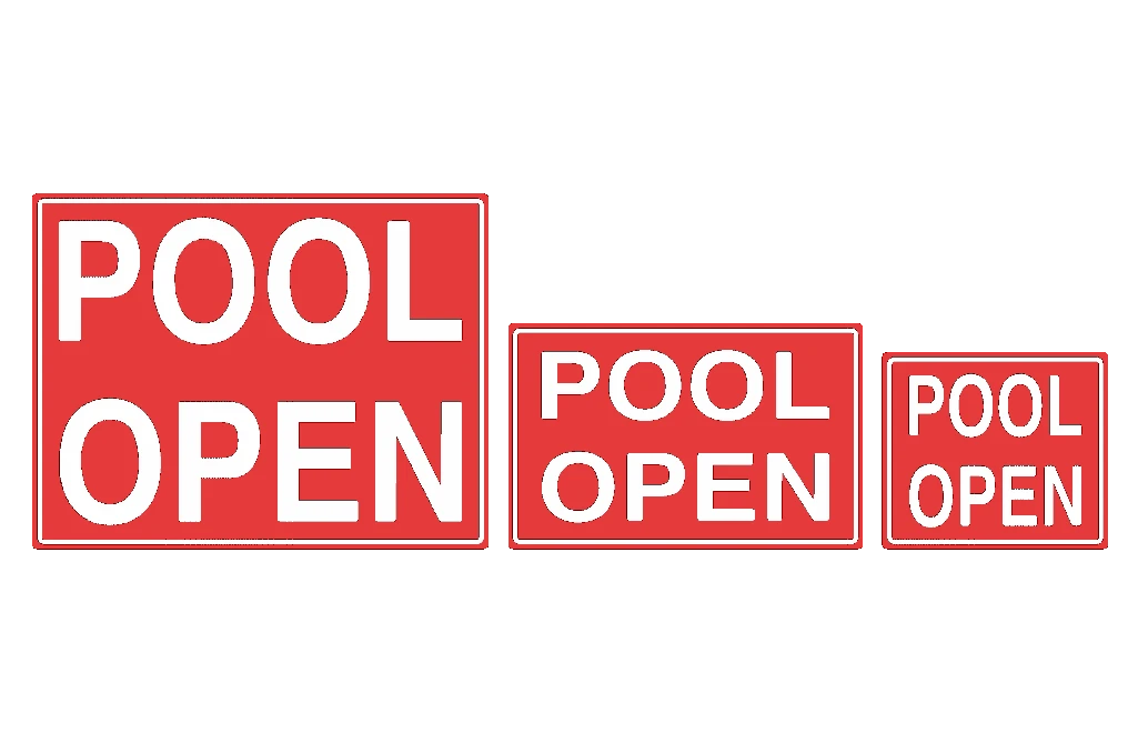 Pool Open Sign 3 Pool Open Sign
