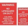 Warning No Children Without Supervision Sign -Swim Gear Sales 18143
