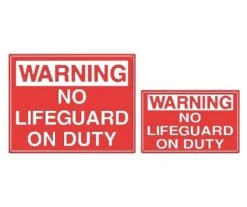 Warning No Lifeguard On Duty Sign
