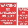 Warning Swim At Your Own Risk Sign -Swim Gear Sales 18146