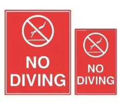 No Diving Sign
