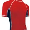 RISE Solid Short Sleeve Splice Rashguard -Swim Gear Sales 502ss front red navy