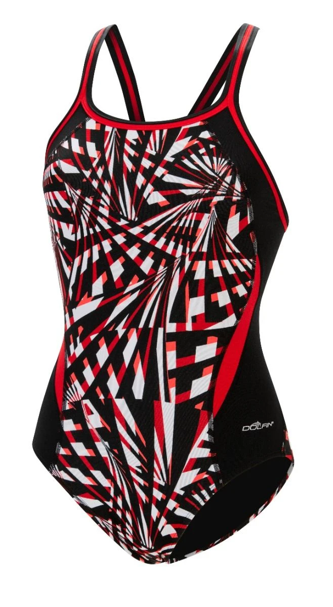 Dolfin Women's Print Color Block DBX Back One Piece 6 Dolfin Women's Print Color Block DBX Back One Piece - Image 4