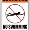Warning No Swimming Sign -Swim Gear Sales 697