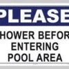 Please Shower Sign -Swim Gear Sales 711