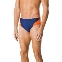 Speedo Spark Splice Brief -Swim Gear Sales 7705915 spark splice brief navy orange 1 9
