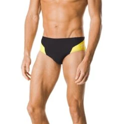 Speedo Spark Splice Brief -Swim Gear Sales 7705915 0003 black yellow front