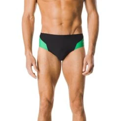 Speedo Spark Splice Brief -Swim Gear Sales 7705915 0007 black green front