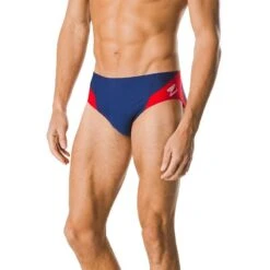Speedo Spark Splice Brief -Swim Gear Sales 7705915 0011 navy red front