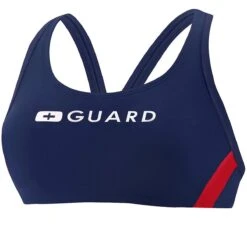 Speedo Guard Sport Bra Top -Swim Gear Sales 781105 front navy red
