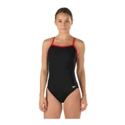 Speedo Solid Endurance Flyback -Swim Gear Sales 819016 black red front