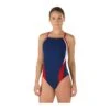Speedo Launch Splice Endurance Cross Back -Swim Gear Sales 8191409 navy red white front 2