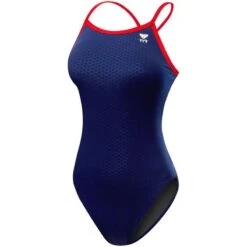 TYR Hexa Durafast Diamondfit -Swim Gear Sales dhex7 navy red front