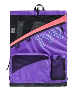 TYR Elite Mesh Backpack -Swim Gear Sales lbmshelt pink purple