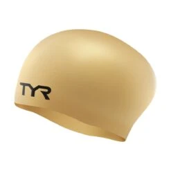 TYR Long Hair Wrinkle-free Swim Cap -Swim Gear Sales lcsl gold