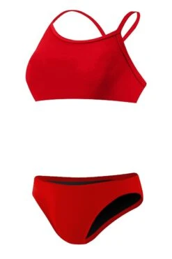RISE Solid Poly Workout Bikini -Swim Gear Sales lgs26 front red1