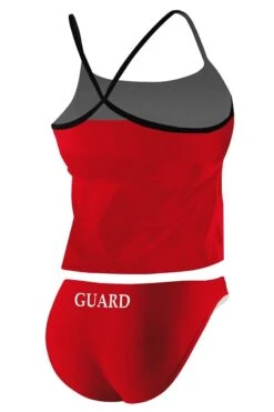RISE Guard Poly 2-Piece Color Trim Tankini -Swim Gear Sales lgs79gu back red black